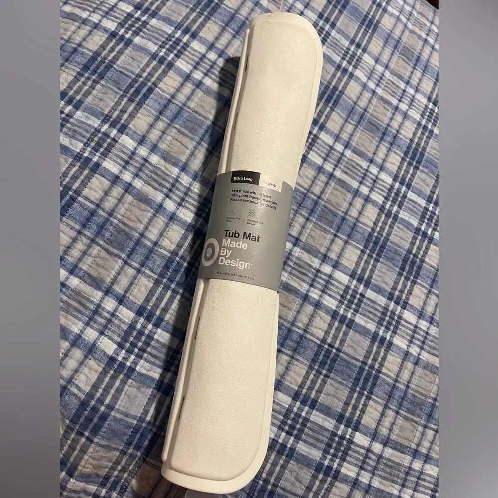 White, Extra Long Non-Slip Tub Mat